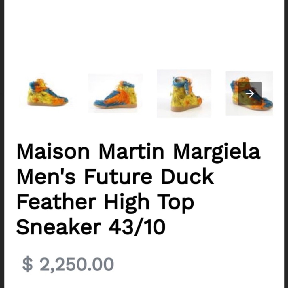 Maison margiela men’s future duck feather high top